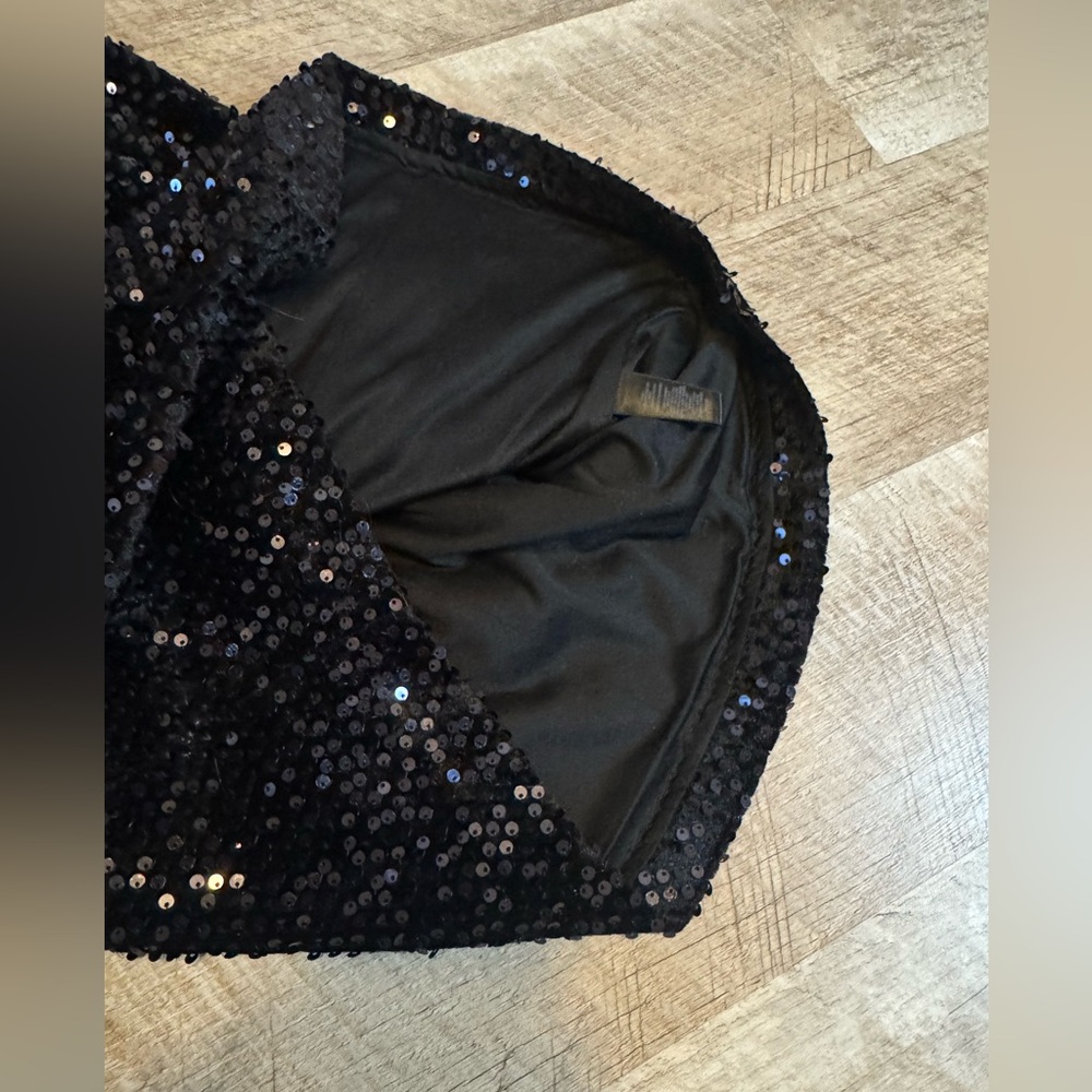 Express Black Sequin Mini Dress, Variable Strap L… - image 10
